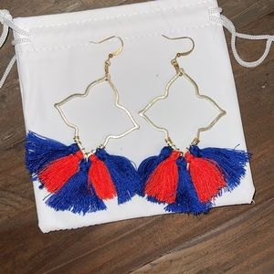 Red and blue earrings
